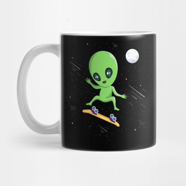 Alien Skateboard UFO by HamilcArt